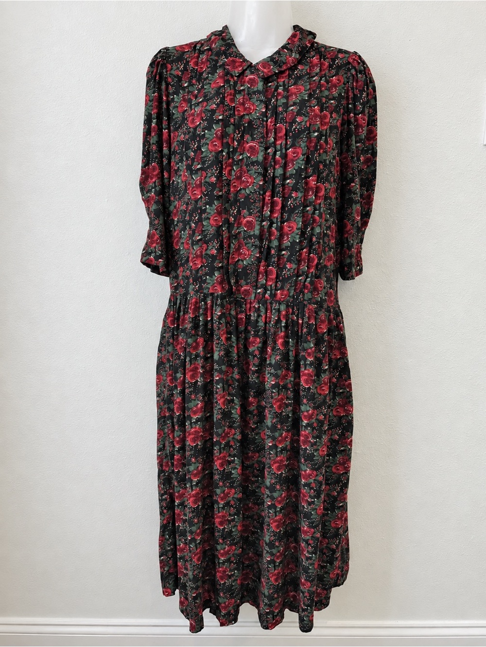 Eileen West Dress Size 4 Vintage Rose Floral Prairie Midi